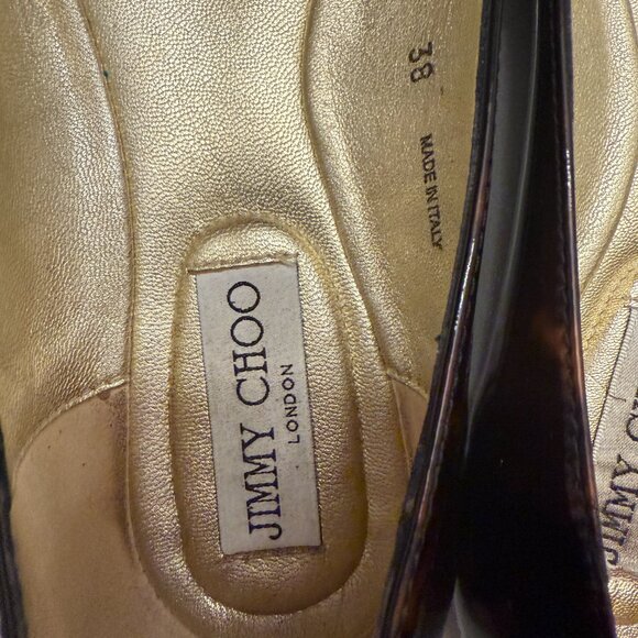 Jimmy Choo Tortoise Shell Flats Size 38 - Picture 2 of 10